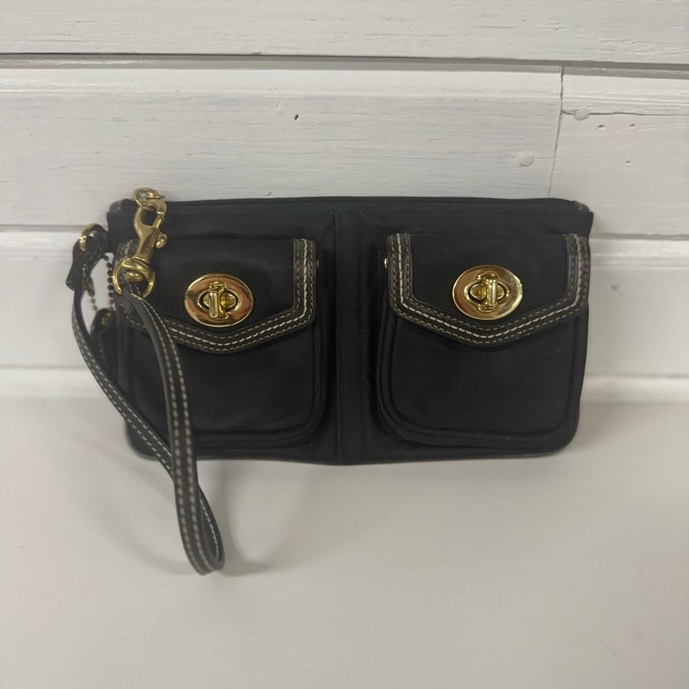 Black Women's Bag with Gold Accents - Picture 2 of 4